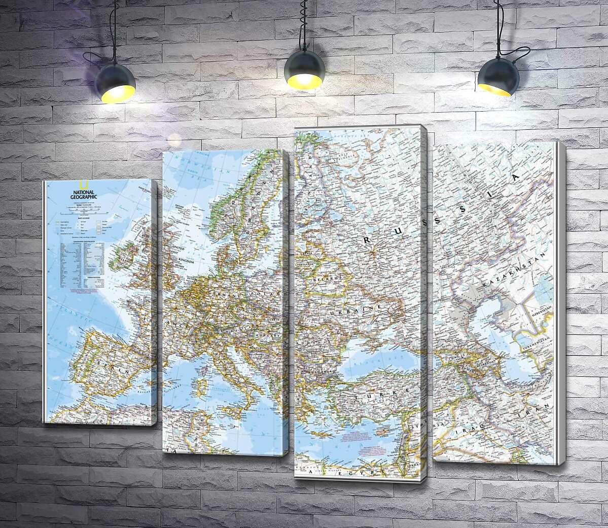 Модульная картина ArtPoster Политическая карта Европы от National Geographic 100x78 см Модуль №21 
Модульная картина ArtPoster Политическая карта Европы от National Geographic 100x78 см Модуль №21