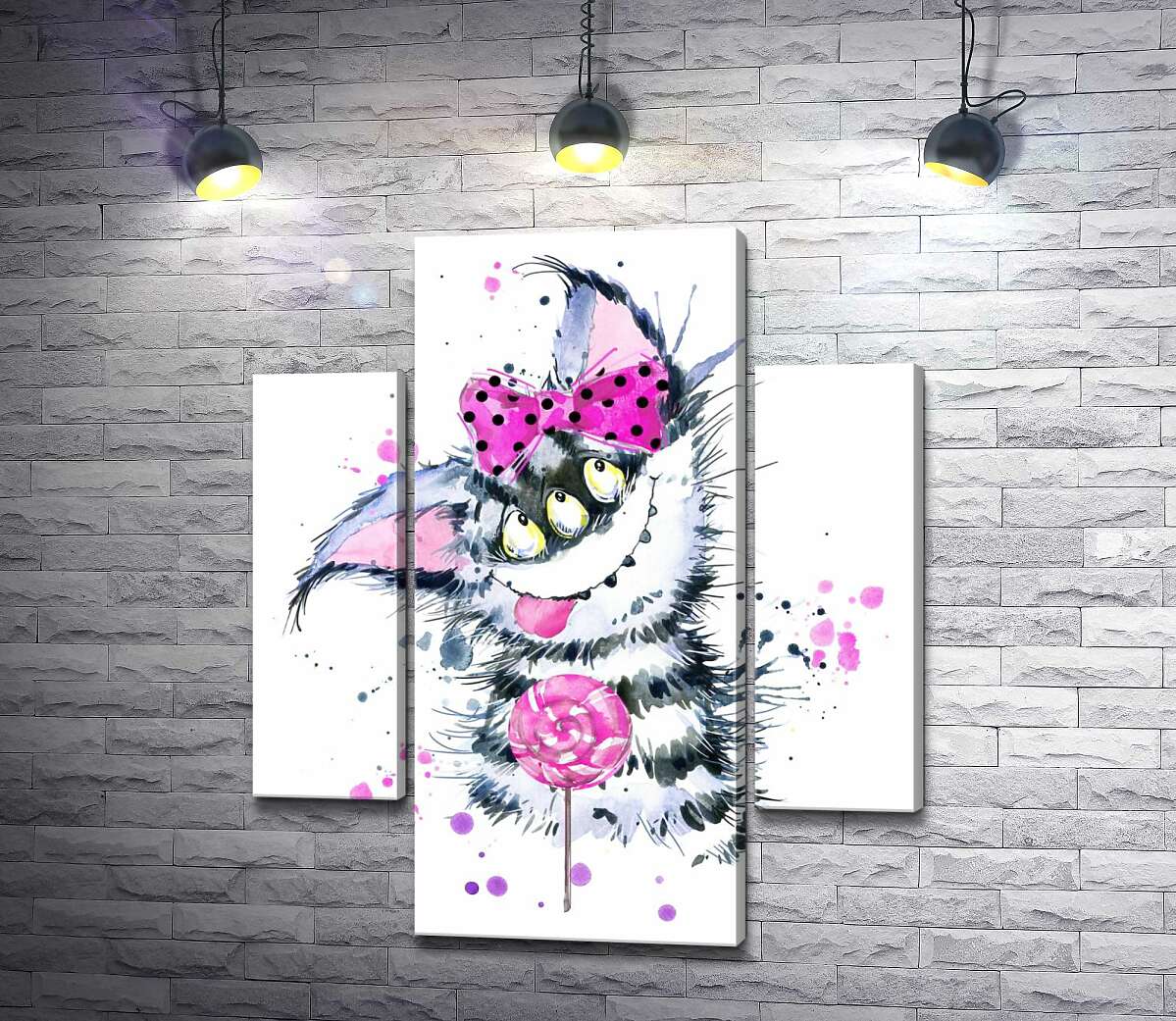Модульная картина ArtPoster Полосатый монстр тянется языком к леденцу 100x119 см Модуль №7
Модульная картина ArtPoster Полосатый монстр тянется языком к леденцу 100x119 см Модуль №7