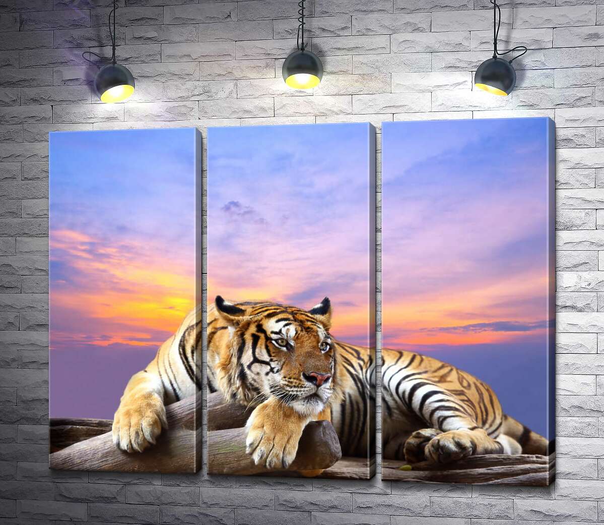 Модульная картина ArtPoster Полосатый тигр мирно лежит на камне под переливами вечернего неба 60x47 см Модуль №11
Модульная картина ArtPoster Полосатый тигр мирно лежит на камне под переливами вечернего неба 60x47 см Модуль №11