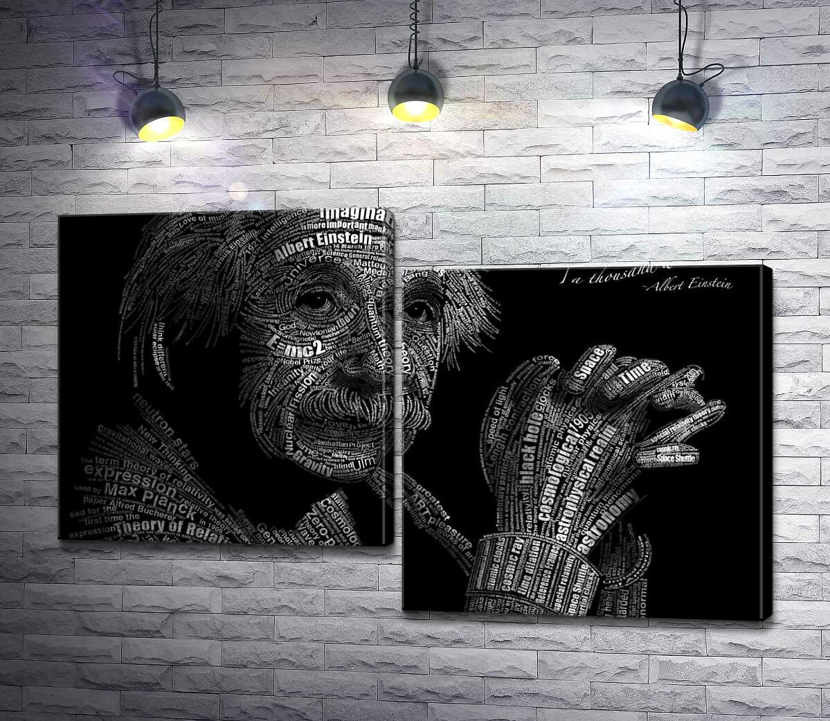 Модульная картина ArtPoster Портрет Альберта Эйнштейна (Albert Einstein) из сотни научных терминов 130x82 см Модуль №5
Модульная картина ArtPoster Портрет Альберта Эйнштейна (Albert Einstein) из сотни научных терминов 130x82 см Модуль №5