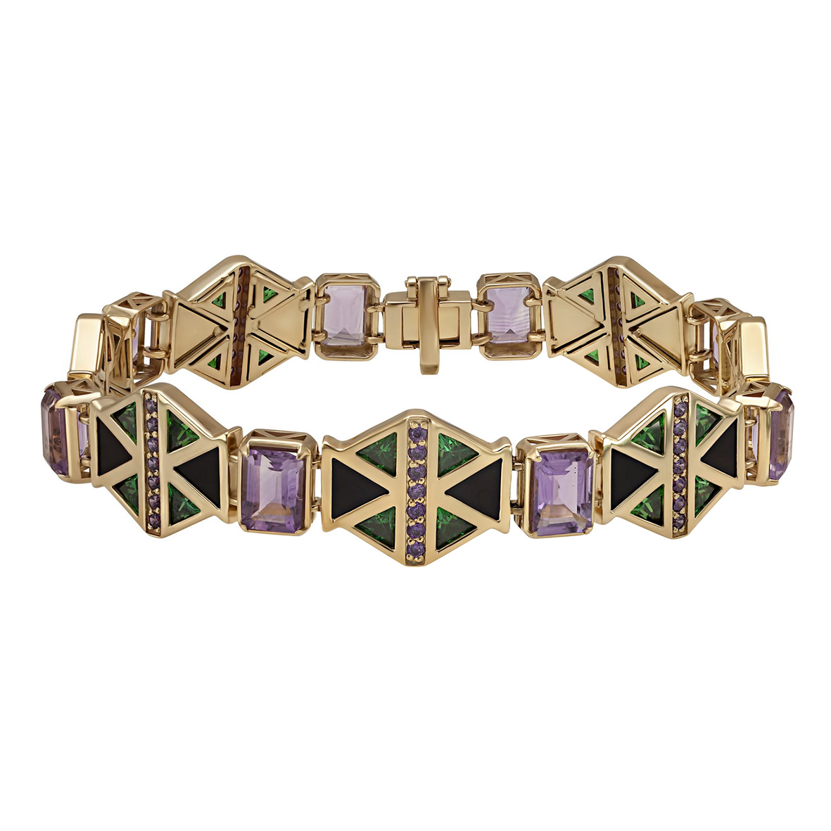 Золотой браслет с аметистами, агатом и фианитами Tango Jewellery Company 830015М размер 180
Золотой браслет с аметистами, агатом и фианитами Tango Jewellery Company 830015М размер 180