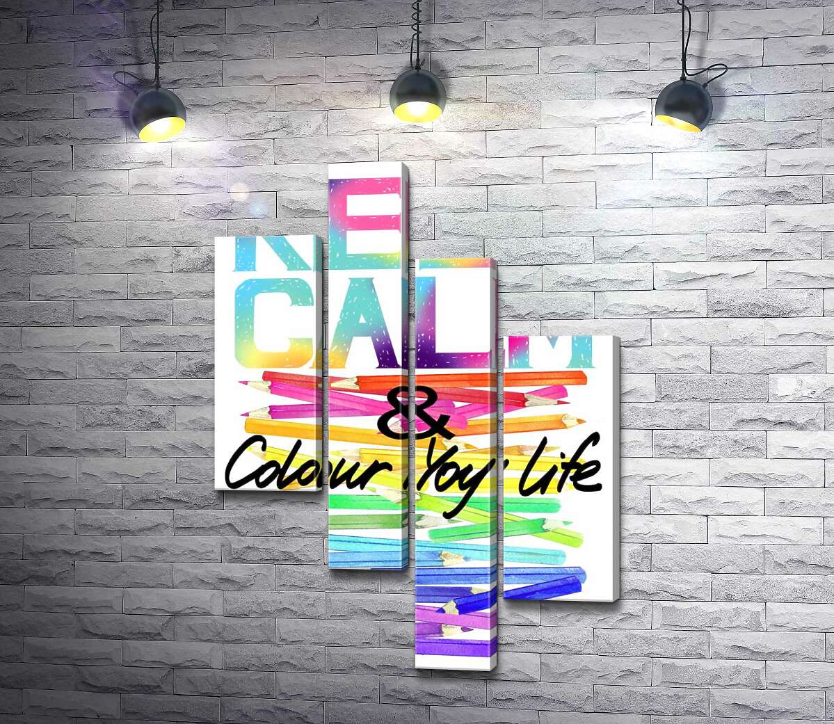 Модульная картина ArtPoster Радужные карандаши с надписью "keep calm and colour your life" 130x191 см Модуль №20
Модульная картина ArtPoster Радужные карандаши с надписью "keep calm and colour your life" 130x191 см Модуль №20