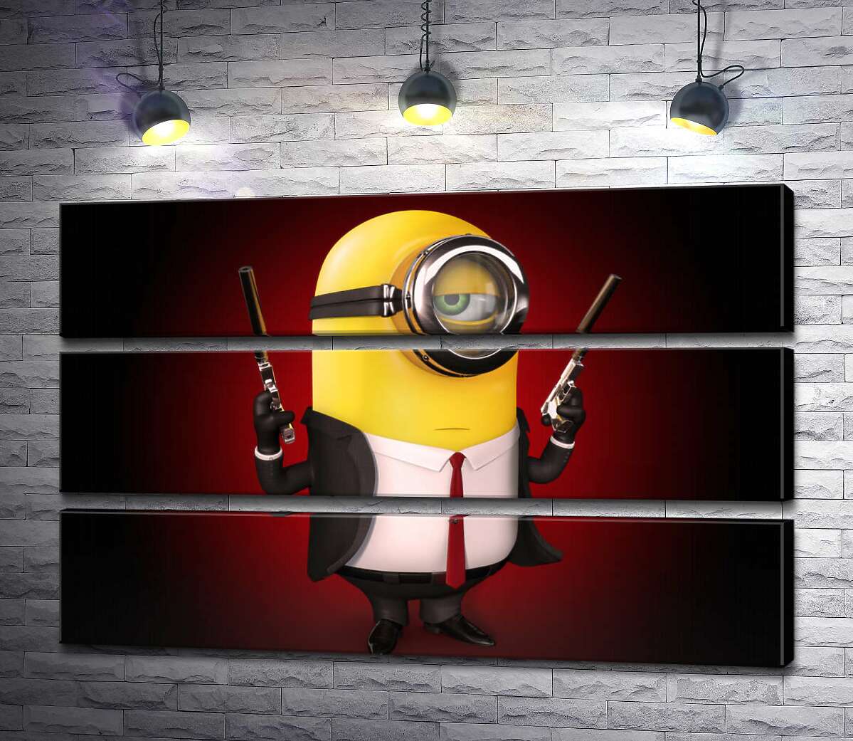Модульная картина ArtPoster Самоуверенный миньон Хитман (Hitman minion) в костюме с пистолетами 100x63 см Модуль №13
Модульная картина ArtPoster Самоуверенный миньон Хитман (Hitman minion) в костюме с пистолетами 100x63 см Модуль №13