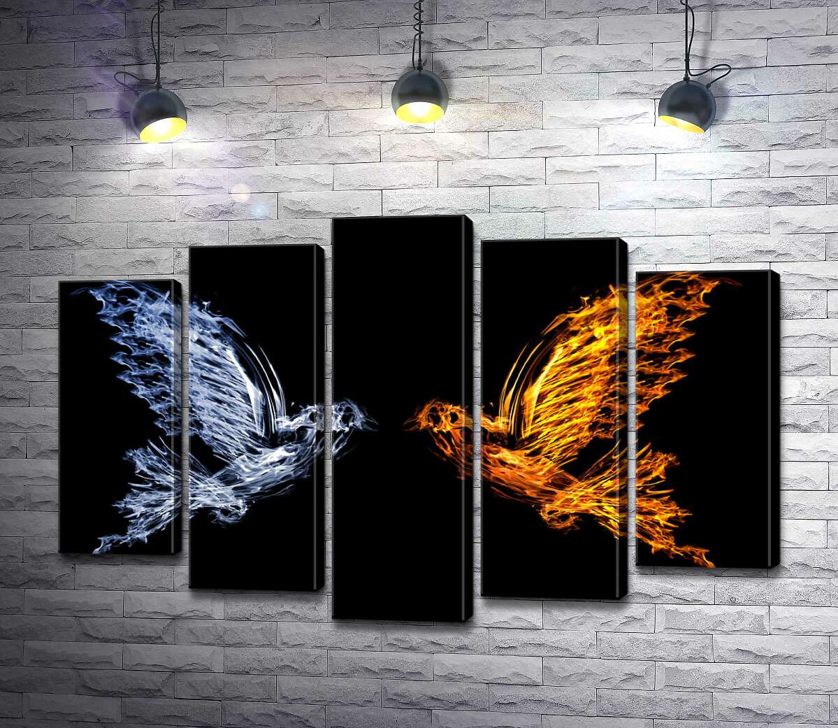 Модульная картина ArtPoster Противостояние огня и воды в силуэтах голубей 130x87 см Модуль №26
Модульная картина ArtPoster Противостояние огня и воды в силуэтах голубей 130x87 см Модуль №26