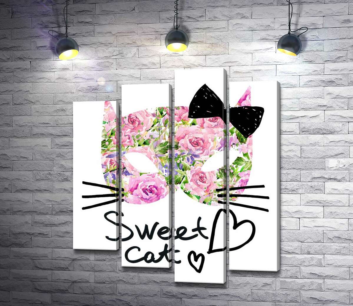 Модульная картина ArtPoster Розовая маска котика с надписью "sweet cat" 80x97 см Модуль №21
Модульная картина ArtPoster Розовая маска котика с надписью "sweet cat" 80x97 см Модуль №21