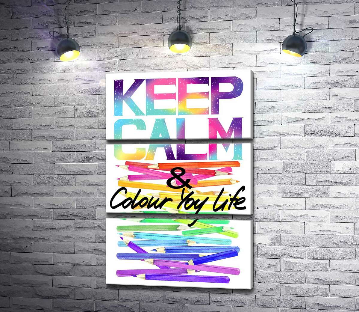 Модульная картина ArtPoster Радужные карандаши с надписью "keep calm and colour your life" 100x147 см Модуль №13
Модульная картина ArtPoster Радужные карандаши с надписью "keep calm and colour your life" 100x147 см Модуль №13