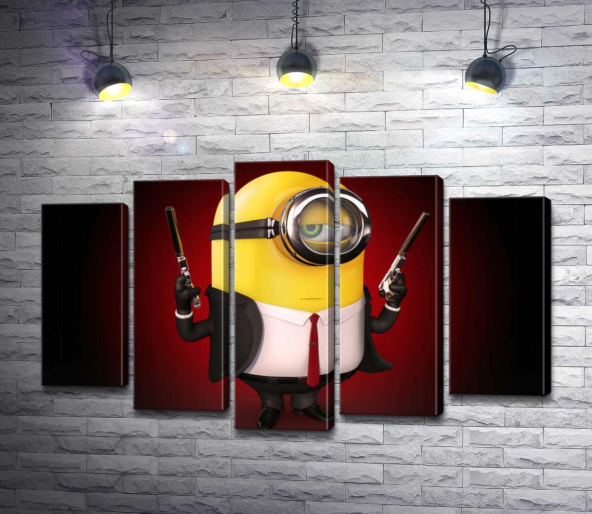 Модульная картина ArtPoster Самоуверенный миньон Хитман (Hitman minion) в костюме с пистолетами 100x65 см Модуль №26
Модульная картина ArtPoster Самоуверенный миньон Хитман (Hitman minion) в костюме с пистолетами 100x65 см Модуль №26