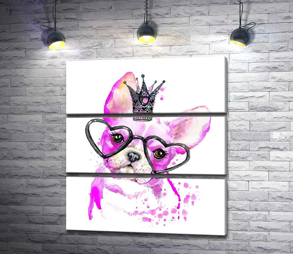 Модульная картина ArtPoster Розовый французский бульдог с короной и очками 130x144 см Модуль №13
Модульная картина ArtPoster Розовый французский бульдог с короной и очками 130x144 см Модуль №13