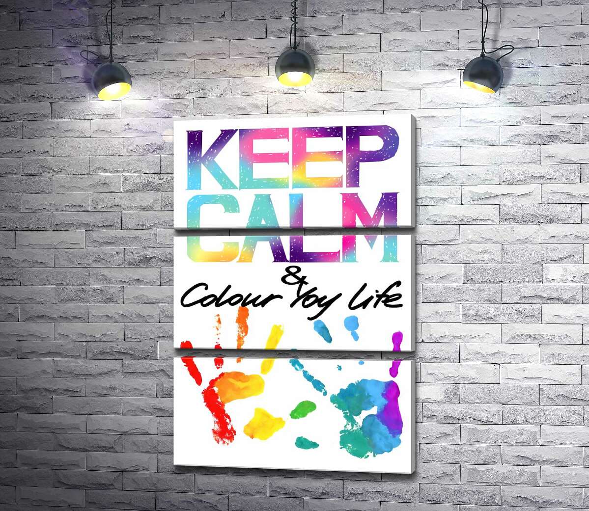 Модульная картина ArtPoster Радужные отпечатки рук под надписью "keep calm and colour your life" 50x75 см Модуль №13
Модульная картина ArtPoster Радужные отпечатки рук под надписью "keep calm and colour your life" 50x75 см Модуль №13
