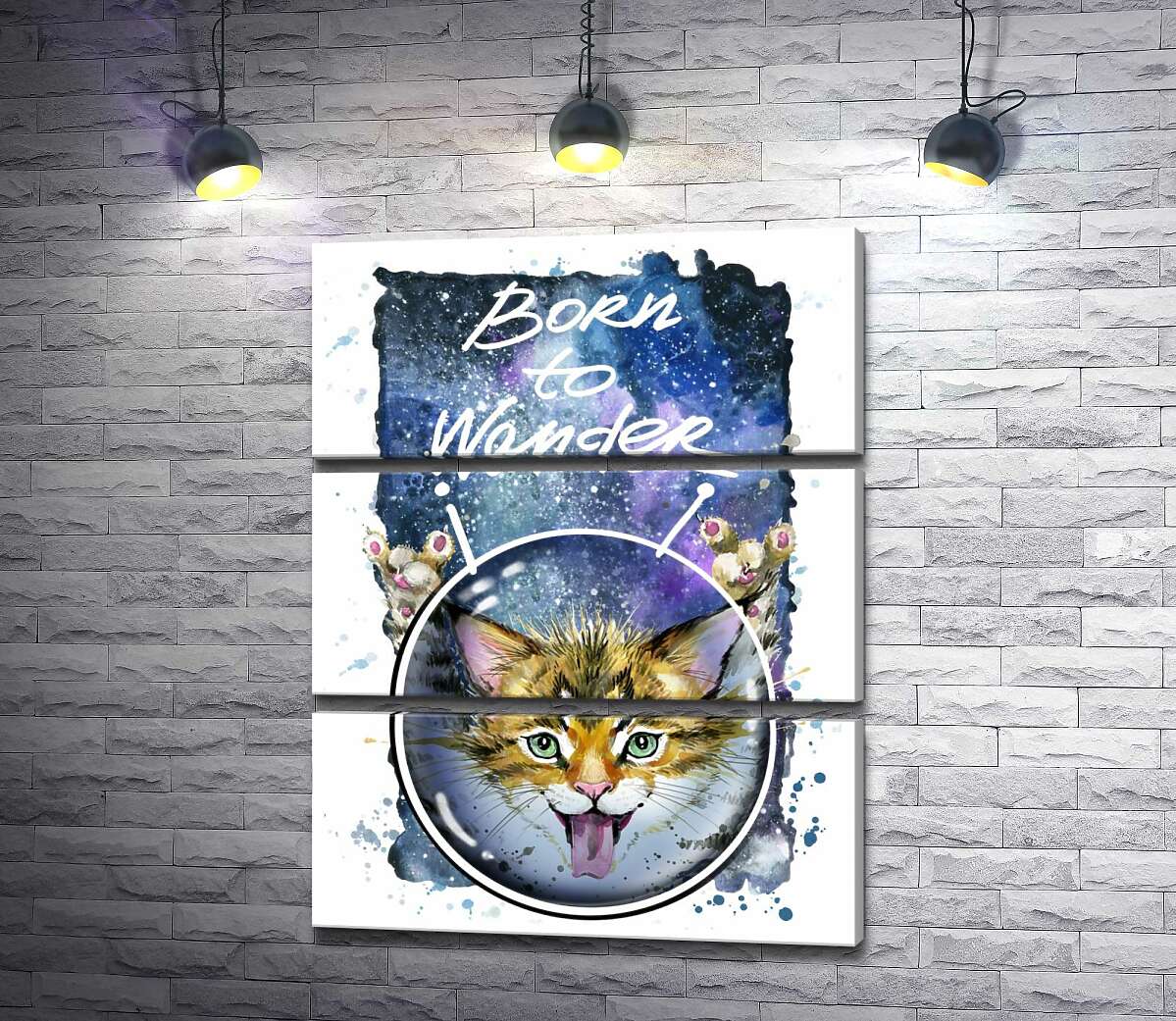 Модульная картина ArtPoster Рыжий котенок в шлеме среди космоса с надписью "born to wander" 100x129 см Модуль №13
Модульная картина ArtPoster Рыжий котенок в шлеме среди космоса с надписью "born to wander" 100x129 см Модуль №13