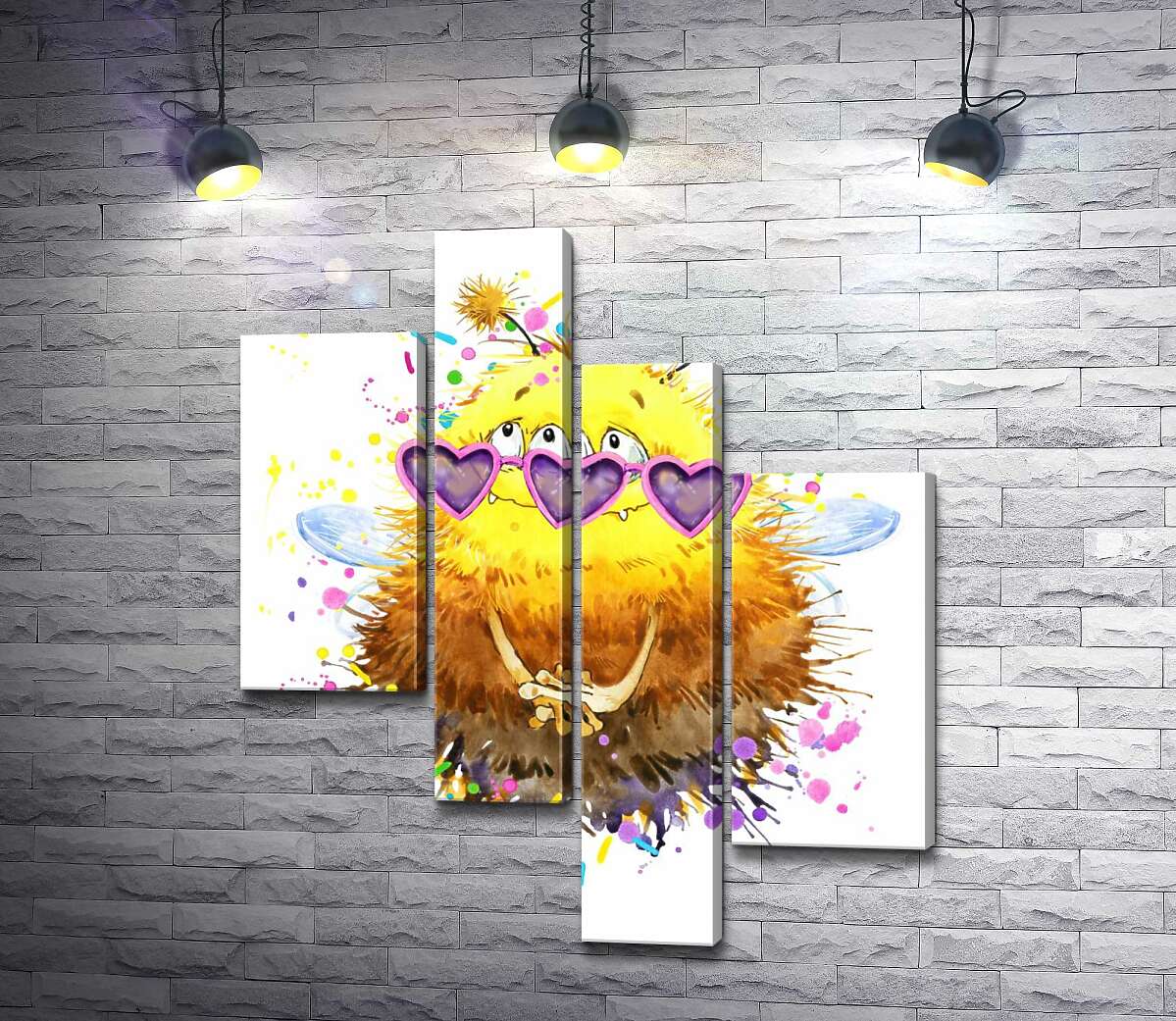 Модульная картина ArtPoster Пушистый монстр-пчелка с крыльями в розовых очках 100x119 см Модуль №20
Модульная картина ArtPoster Пушистый монстр-пчелка с крыльями в розовых очках 100x119 см Модуль №20