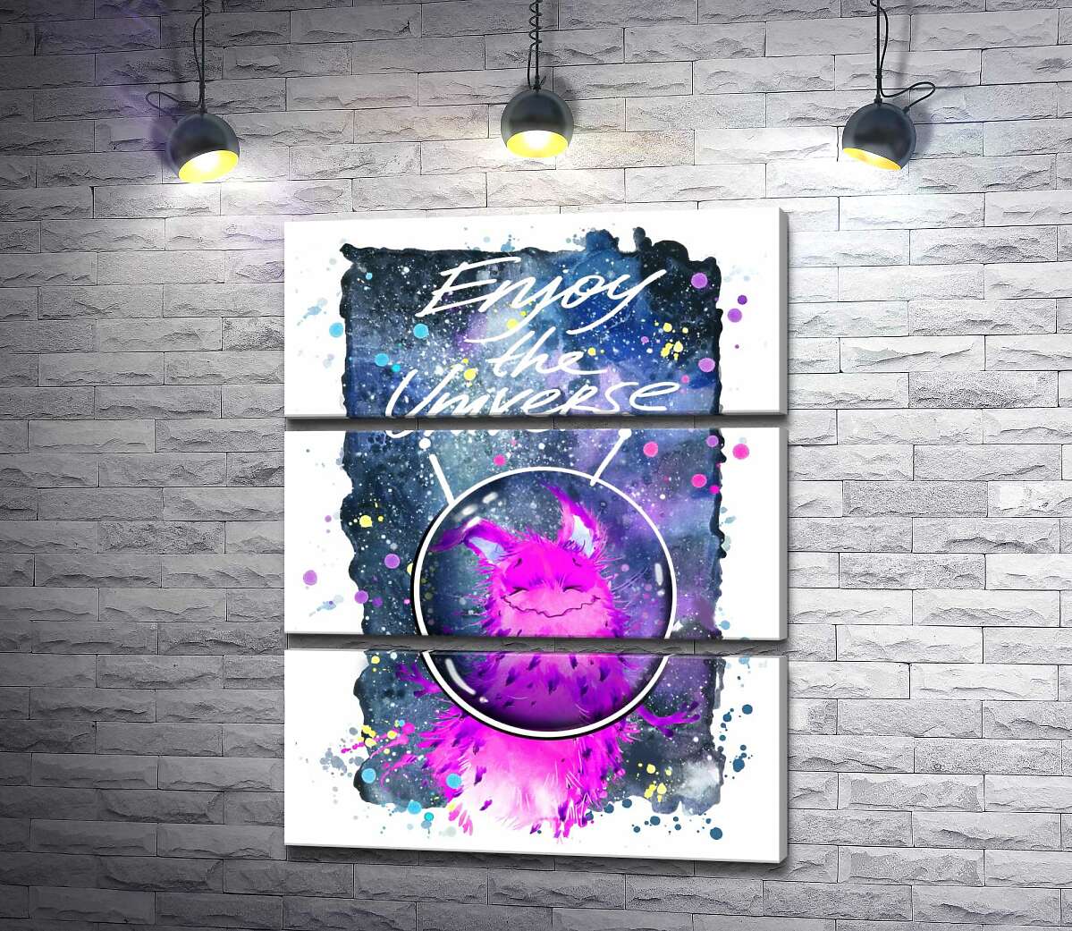 Модульная картина ArtPoster Розовый монстр в шлеме возле надписи "Enjoy the Universe" 130x168 см Модуль №13
Модульная картина ArtPoster Розовый монстр в шлеме возле надписи "Enjoy the Universe" 130x168 см Модуль №13