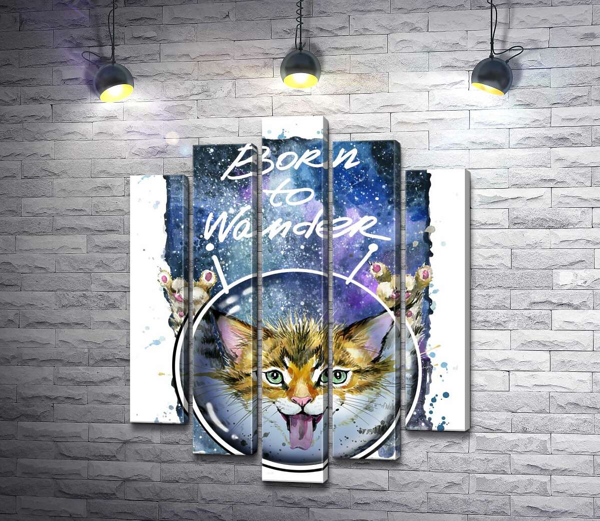 Модульная картина ArtPoster Рыжий котенок в шлеме среди космоса с надписью "born to wander" 130x168 см Модуль №26
Модульная картина ArtPoster Рыжий котенок в шлеме среди космоса с надписью "born to wander" 130x168 см Модуль №26