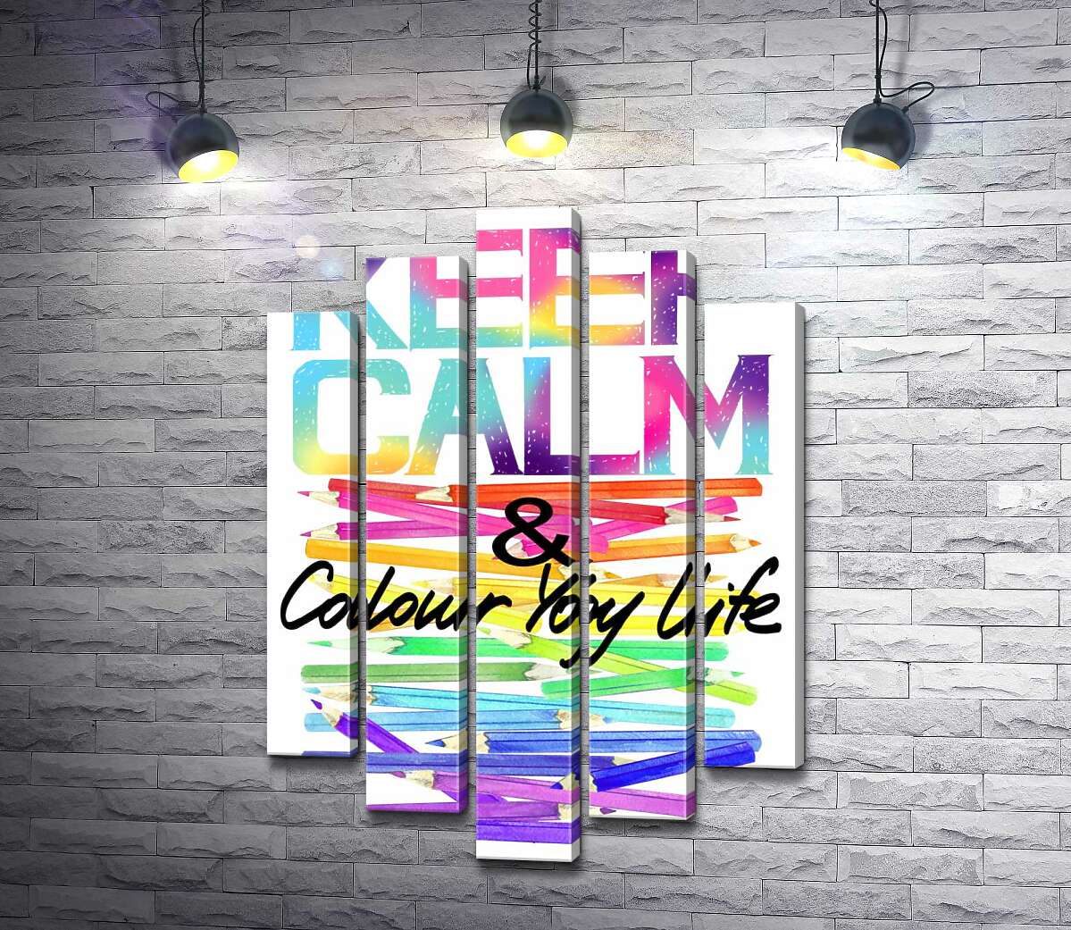Модульная картина ArtPoster Радужные карандаши с надписью "keep calm and colour your life" 100x148 см Модуль №26
Модульная картина ArtPoster Радужные карандаши с надписью "keep calm and colour your life" 100x148 см Модуль №26