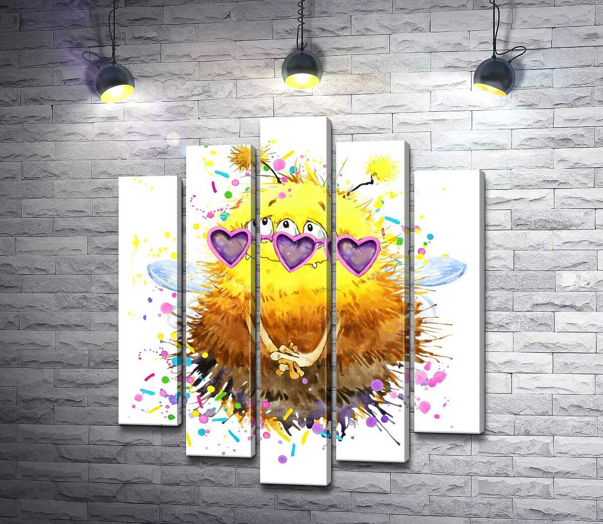 Модульная картина ArtPoster Пушистый монстр-пчелка с крыльями в розовых очках 130x156 см Модуль №26
Модульная картина ArtPoster Пушистый монстр-пчелка с крыльями в розовых очках 130x156 см Модуль №26