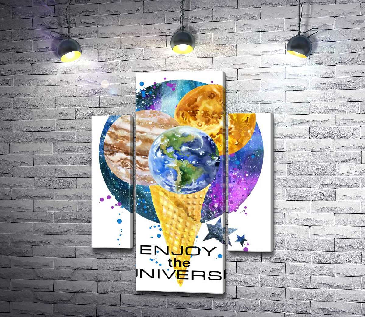 Модульная картина ArtPoster Рожок мороженого с планетами и надписью "enjoy the universe" 131x179 см Модуль №7
Модульная картина ArtPoster Рожок мороженого с планетами и надписью "enjoy the universe" 131x179 см Модуль №7