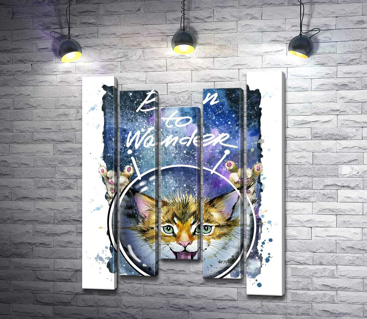 Модульная картина ArtPoster Рыжий котенок в шлеме среди космоса с надписью "born to wander" 130x168 см Модуль №28
Модульная картина ArtPoster Рыжий котенок в шлеме среди космоса с надписью "born to wander" 130x168 см Модуль №28