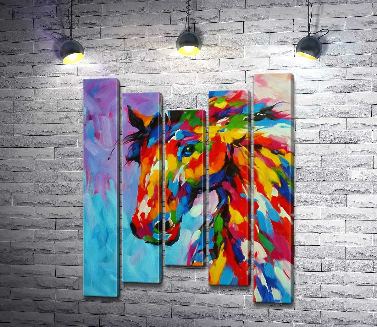 Модульная картина ArtPoster Радужная грива коня игриво развевается 100x129 см Модуль №28
Модульная картина ArtPoster Радужная грива коня игриво развевается 100x129 см Модуль №28