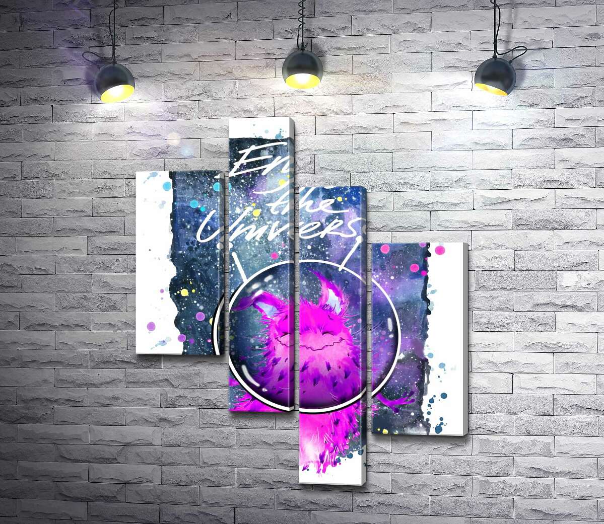 Модульная картина ArtPoster Розовый монстр в шлеме возле надписи "Enjoy the Universe" 100x129 см Модуль №20
Модульная картина ArtPoster Розовый монстр в шлеме возле надписи "Enjoy the Universe" 100x129 см Модуль №20