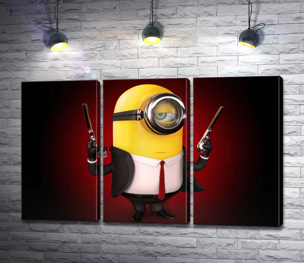 Модульная картина ArtPoster Самоуверенный миньон Хитман (Hitman minion) в костюме с пистолетами 60x38 см Модуль №11
Модульная картина ArtPoster Самоуверенный миньон Хитман (Hitman minion) в костюме с пистолетами 60x38 см Модуль №11