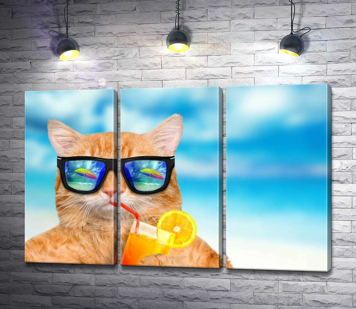 Модульная картина ArtPoster Рыжий кот в отпуске пьет фреш на пляже 102x66 см Модуль №11
Модульная картина ArtPoster Рыжий кот в отпуске пьет фреш на пляже 102x66 см Модуль №11