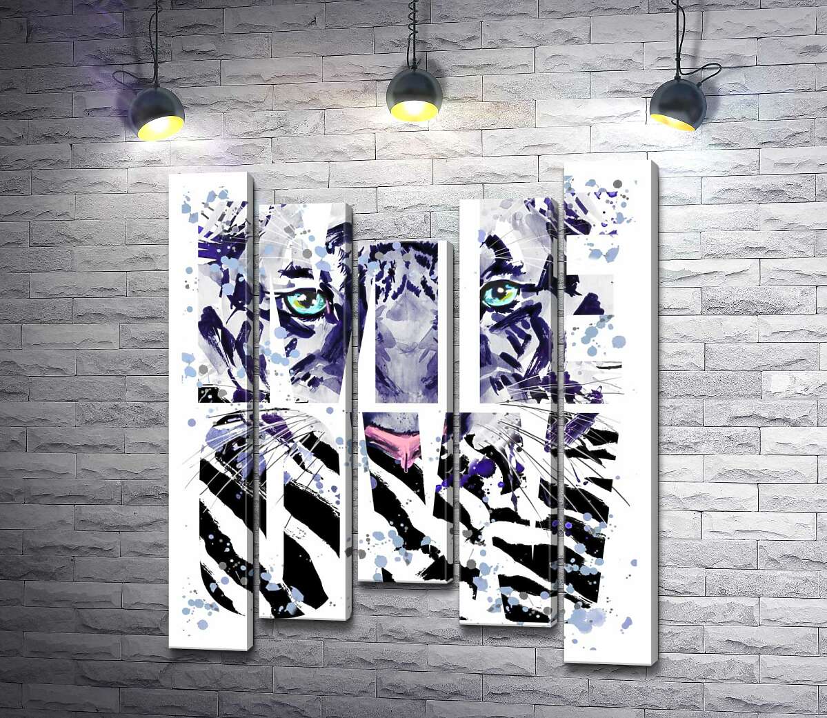 Модульная картина ArtPoster Силуэт белого тигра в буквах "meow" 130x156 см Модуль №28 
Модульная картина ArtPoster Силуэт белого тигра в буквах "meow" 130x156 см Модуль №28