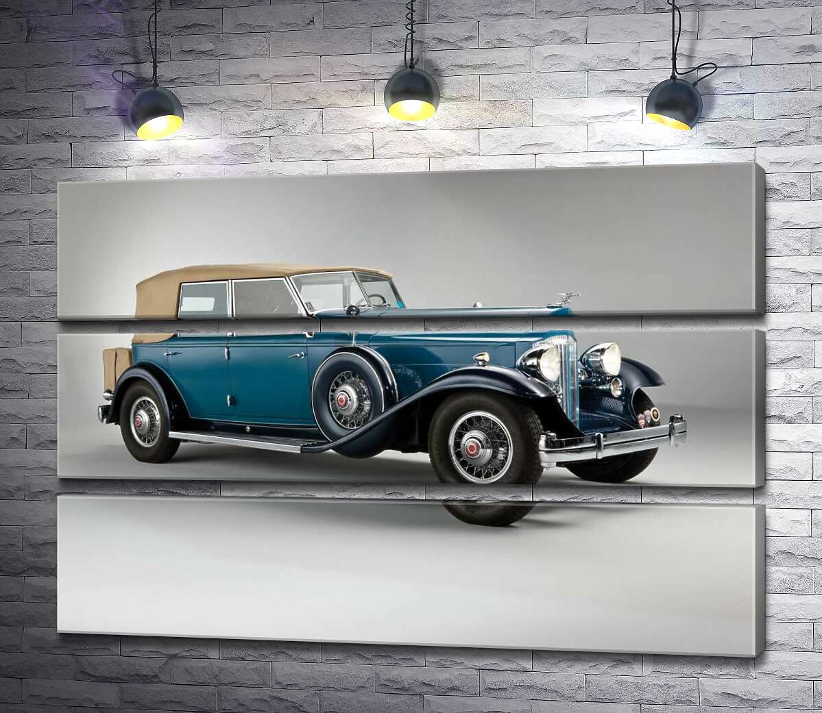 Модульная картина ArtPoster Синий автомобиль с откидным верхом 1932 года Packard Twin Six 130x87 см Модуль №13
Модульная картина ArtPoster Синий автомобиль с откидным верхом 1932 года Packard Twin Six 130x87 см Модуль №13