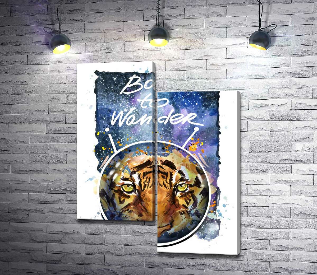 Модульная картина ArtPoster Силуэт тигра в космическом шлеме с надписью "born to wander" 50x65 см Модуль №5
Модульная картина ArtPoster Силуэт тигра в космическом шлеме с надписью "born to wander" 50x65 см Модуль №5
