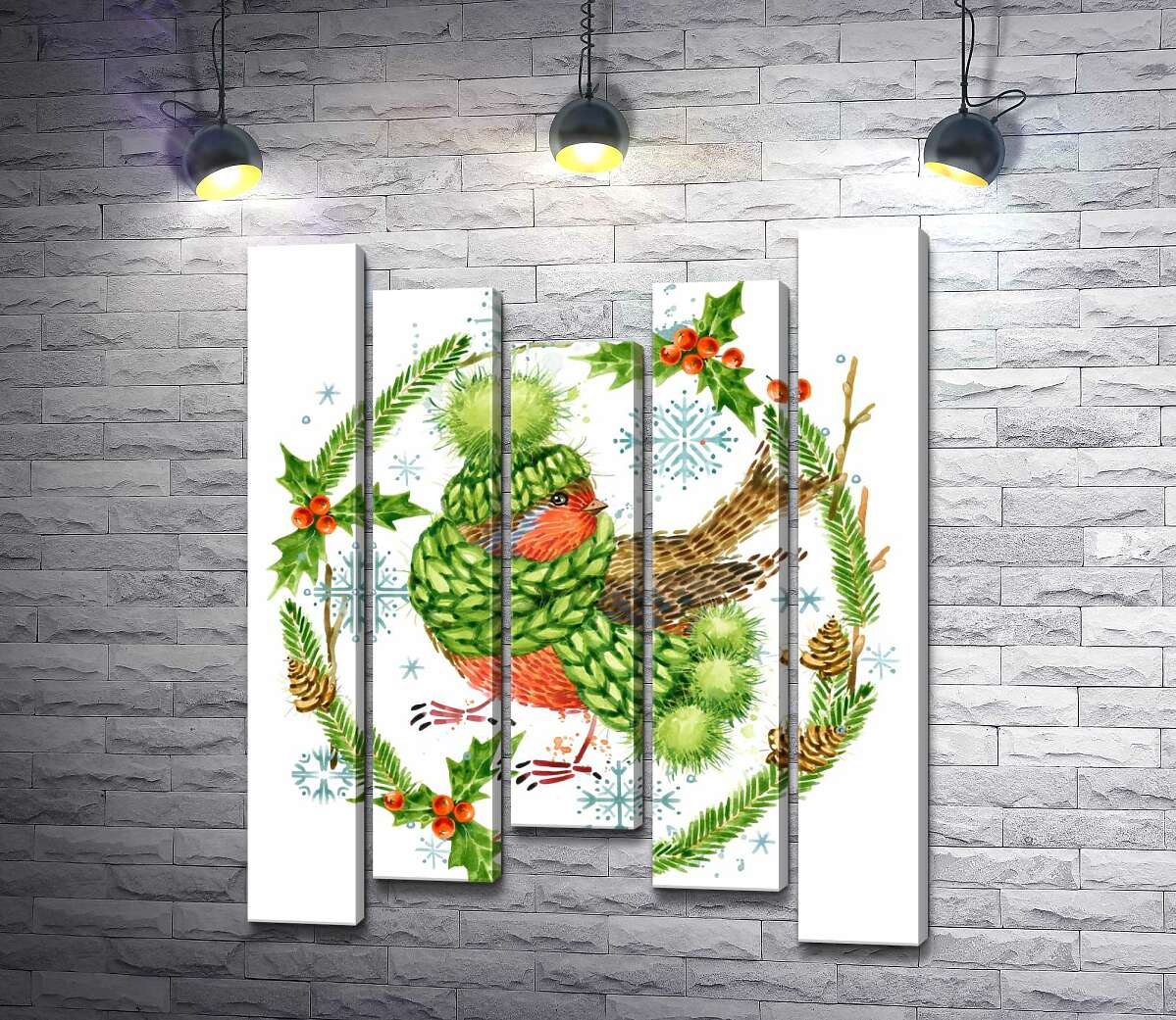 Модульная картина ArtPoster Снегирь закутался в шапку и шарф среди венка из елки и остролиста 130x160 см Модуль №28
Модульная картина ArtPoster Снегирь закутался в шапку и шарф среди венка из елки и остролиста 130x160 см Модуль №28