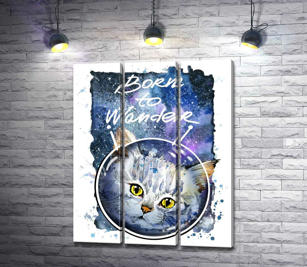 Модульная картина ArtPoster Серый кот на космическом фоне с надписью "born to wander" 60x77 см Модуль №11
Модульная картина ArtPoster Серый кот на космическом фоне с надписью "born to wander" 60x77 см Модуль №11