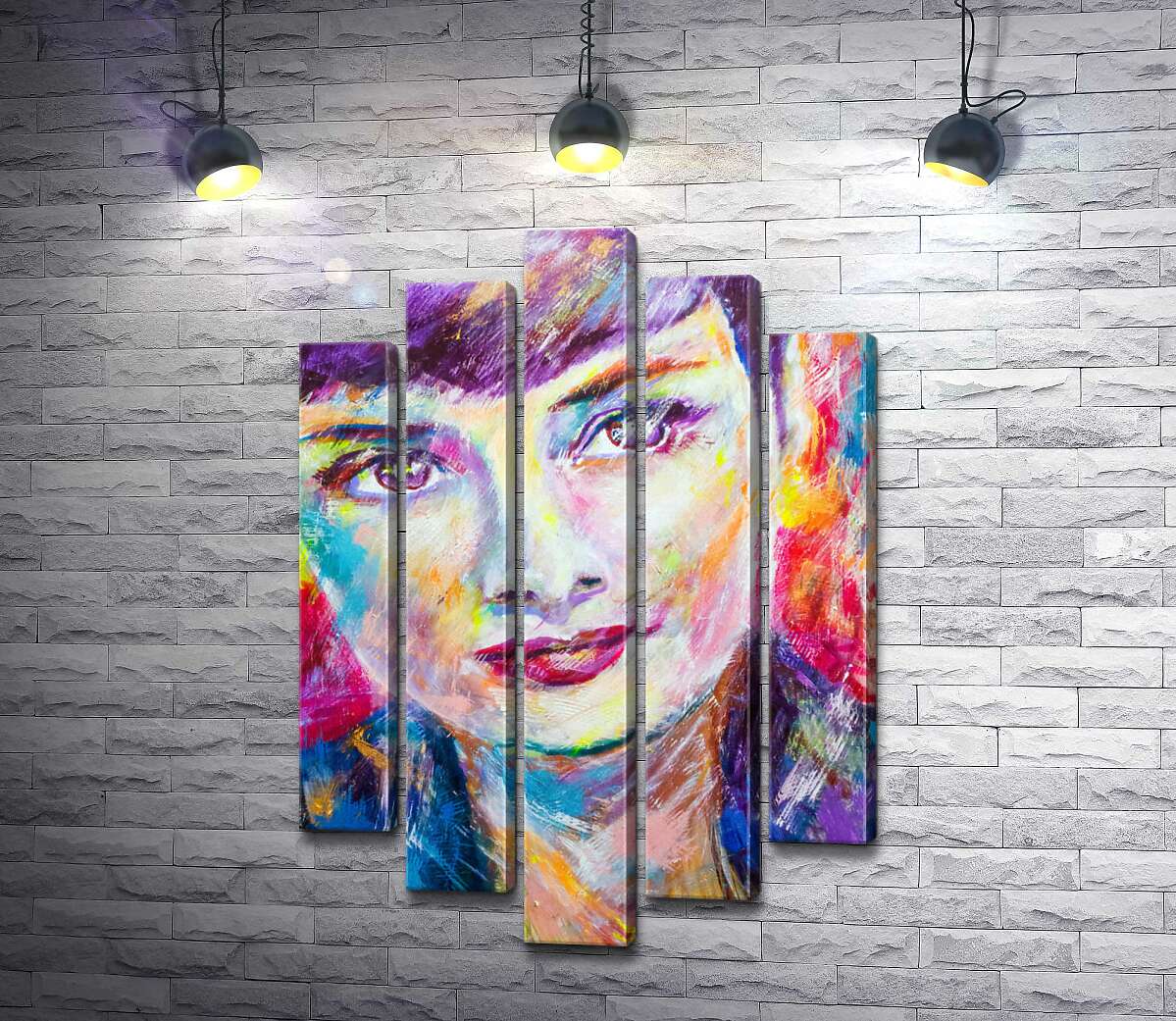 Модульная картина ArtPoster Сочетание красок на портрете Одри Хэпберн (Audrey Hepburn) 100x150 см Модуль №26
Модульная картина ArtPoster Сочетание красок на портрете Одри Хэпберн (Audrey Hepburn) 100x150 см Модуль №26