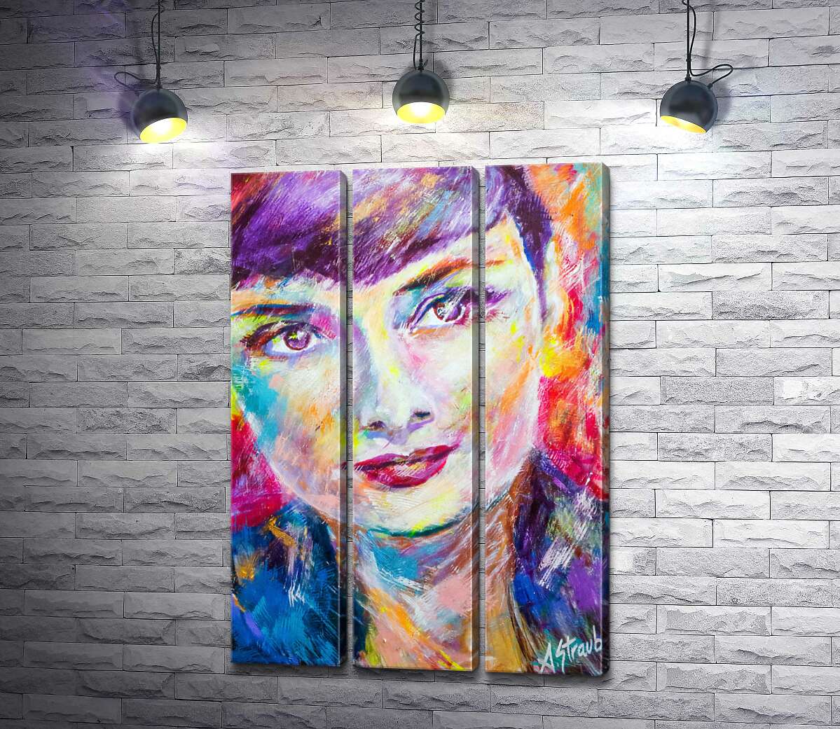 Модульная картина ArtPoster Сочетание красок на портрете Одри Хэпберн (Audrey Hepburn) 60x90 см Модуль №11
Модульная картина ArtPoster Сочетание красок на портрете Одри Хэпберн (Audrey Hepburn) 60x90 см Модуль №11