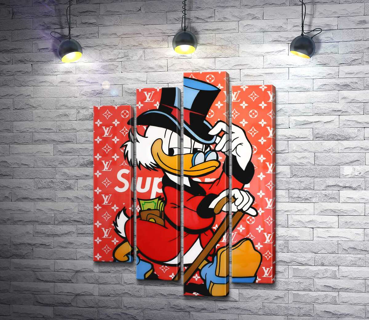 Модульная картина ArtPoster Скрудж на фоне монограмм Луи Виттона 100x144 см Модуль №21
Модульная картина ArtPoster Скрудж на фоне монограмм Луи Виттона 100x144 см Модуль №21