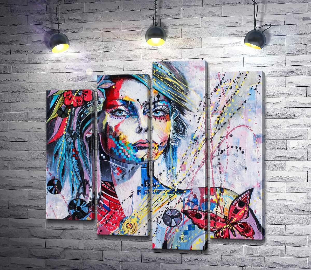 Модульная картина ArtPoster Спокойное выражение лица девушки, украшенной пестрыми узорами 100x99 см Модуль №21
Модульная картина ArtPoster Спокойное выражение лица девушки, украшенной пестрыми узорами 100x99 см Модуль №21