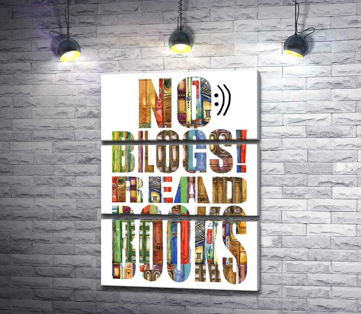Модульная картина ArtPoster Узор из книг на надписи "No blogs! Read books" 50x69 см Модуль №13
Модульная картина ArtPoster Узор из книг на надписи "No blogs! Read books" 50x69 см Модуль №13