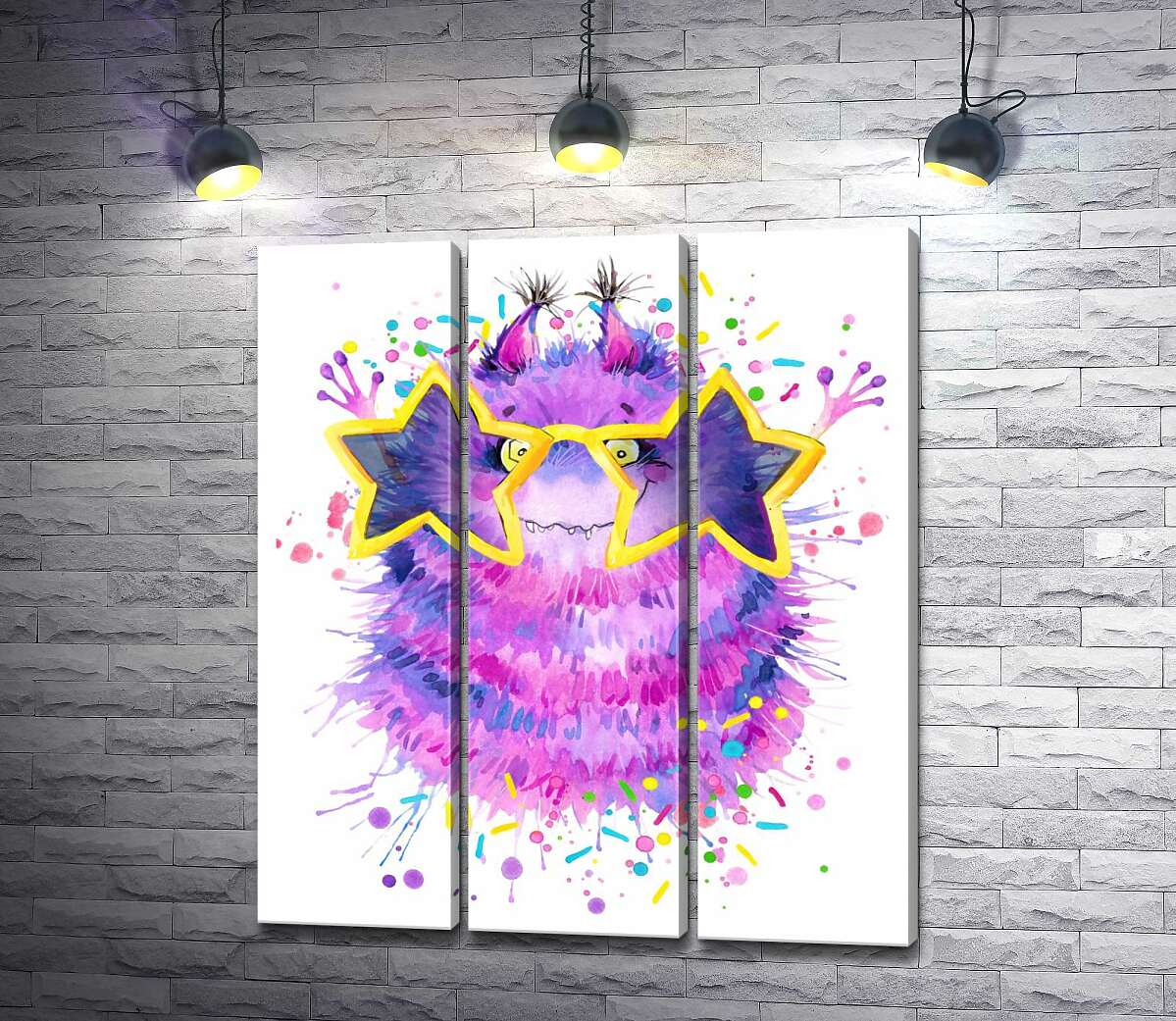 Модульная картина ArtPoster Фиолетовый пушистый монстр в звездных очках 102x118 см Модуль №11
Модульная картина ArtPoster Фиолетовый пушистый монстр в звездных очках 102x118 см Модуль №11
