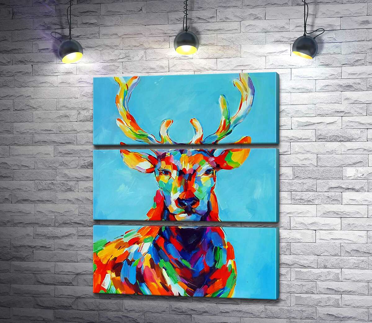 Модульная картина ArtPoster Цветной силуэт оленя в радужных пятнах 130x156 см Модуль №13
Модульная картина ArtPoster Цветной силуэт оленя в радужных пятнах 130x156 см Модуль №13