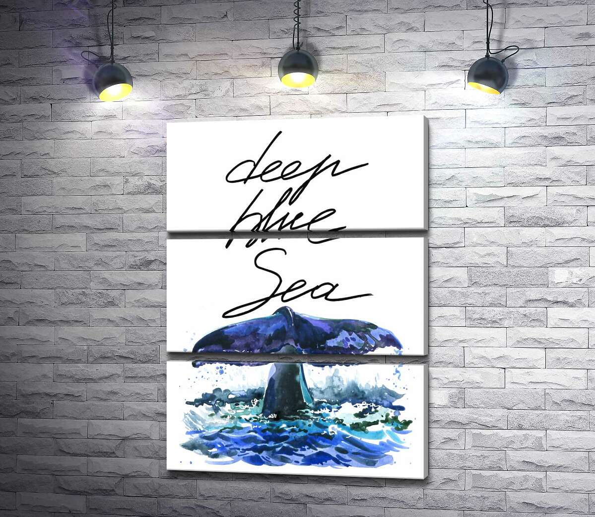 Модульная картина ArtPoster Хвост кита над водной поверхностью рядом с надписью "deep blue sea" 130x177 см Модуль №13
Модульная картина ArtPoster Хвост кита над водной поверхностью рядом с надписью "deep blue sea" 130x177 см Модуль №13