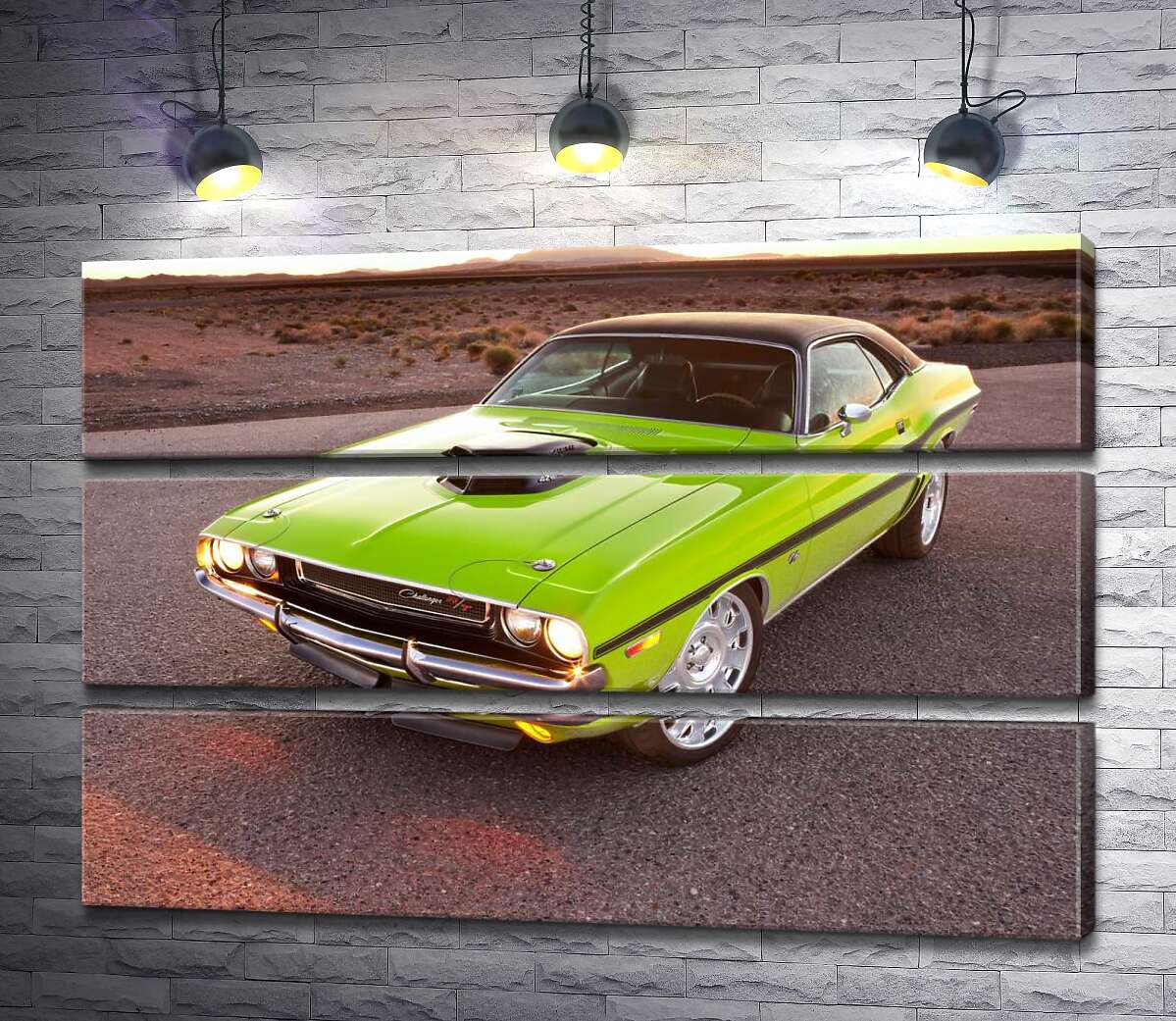 Модульная картина ArtPoster Яркий автомобиль Dodge Challenger на дороге среди пустыни 100x66 см Модуль №13
Модульная картина ArtPoster Яркий автомобиль Dodge Challenger на дороге среди пустыни 100x66 см Модуль №13