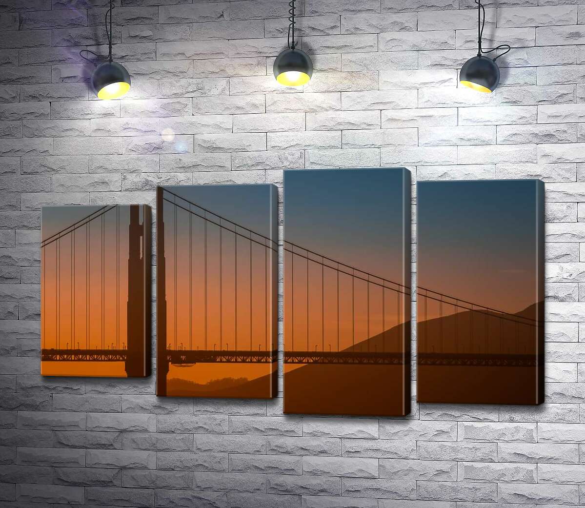 Модульная картина ArtPoster Туманный вечер над мостом "Золотые ворота" (Golden Gate Bridge) 100x58 см Модуль №21
Модульная картина ArtPoster Туманный вечер над мостом "Золотые ворота" (Golden Gate Bridge) 100x58 см Модуль №21