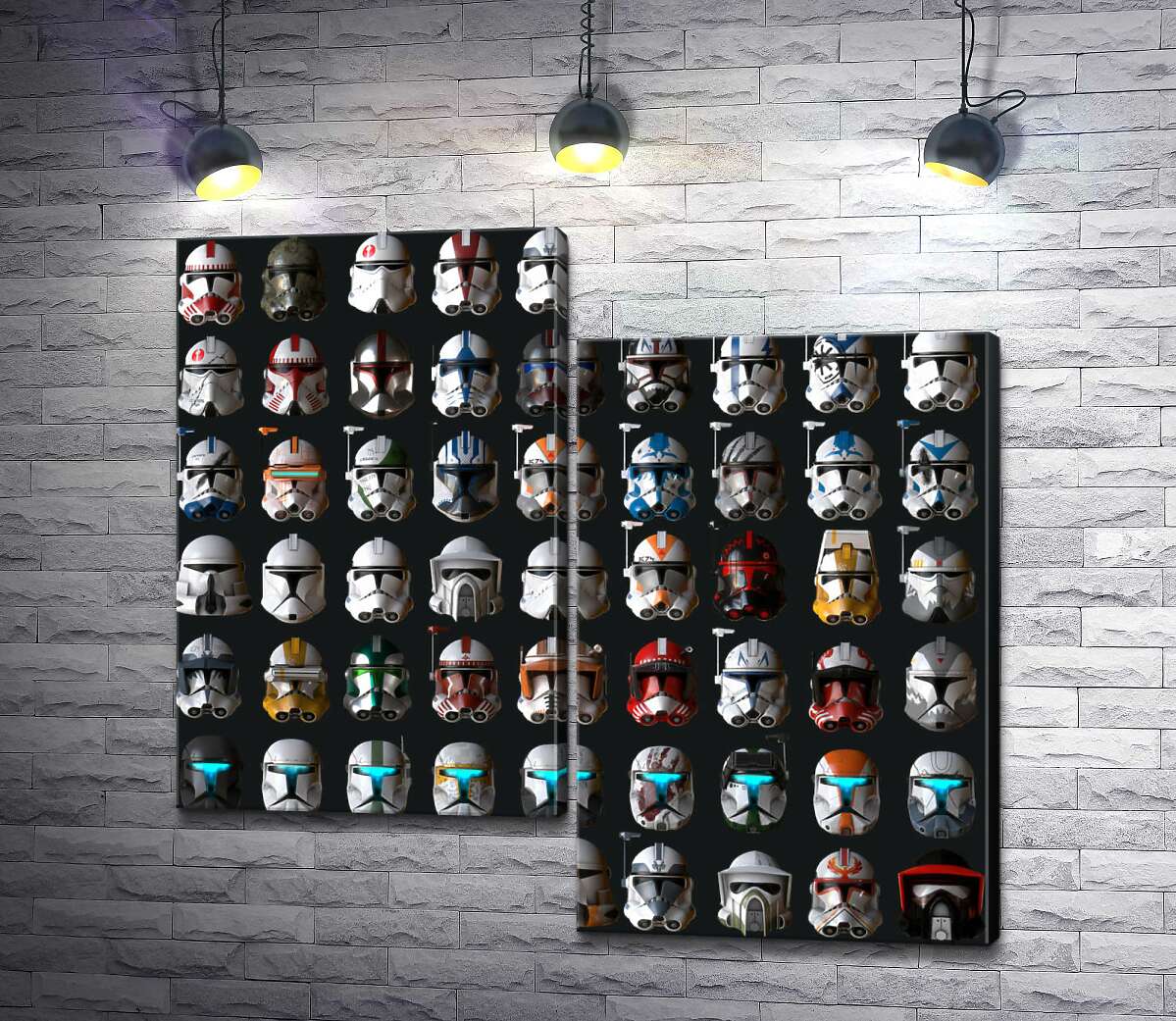 Модульная картина ArtPoster Цветные шлемы клонов из Звездных войн (Star Wars) 130x122 см Модуль №5
Модульная картина ArtPoster Цветные шлемы клонов из Звездных войн (Star Wars) 130x122 см Модуль №5