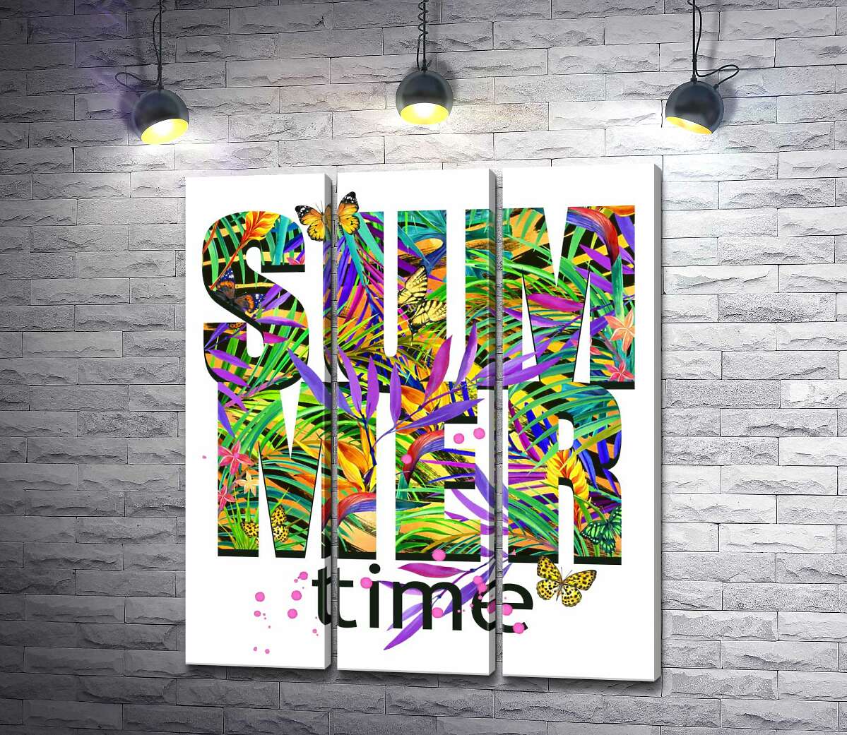 Модульная картина ArtPoster Яркие цвета тропических джунглей в надписи "summertime" 60x71 см Модуль №11
Модульная картина ArtPoster Яркие цвета тропических джунглей в надписи "summertime" 60x71 см Модуль №11