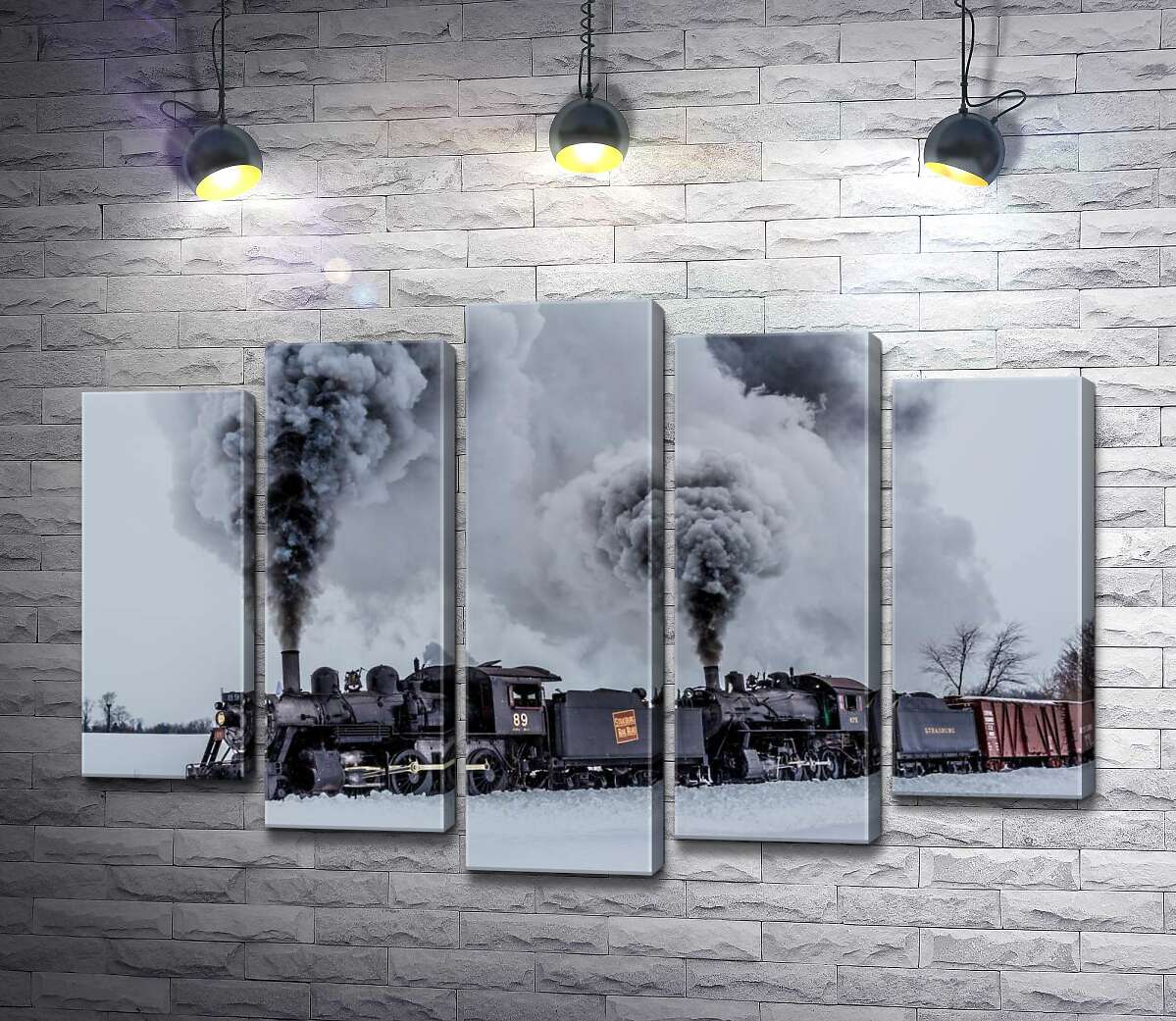 Модульная картина ArtPoster Черное пятно паровоза на заснеженном пространстве пейзажа 100x69 см Модуль №26
Модульная картина ArtPoster Черное пятно паровоза на заснеженном пространстве пейзажа 100x69 см Модуль №26