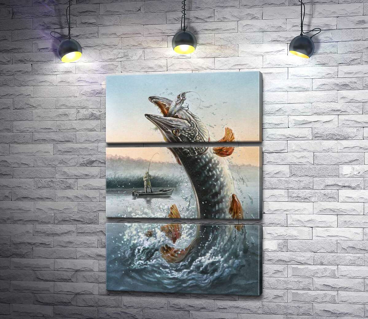 Модульная картина ArtPoster Щука выпрыгнула из воды, ловя приманку 130x186 см Модуль №13
Модульная картина ArtPoster Щука выпрыгнула из воды, ловя приманку 130x186 см Модуль №13