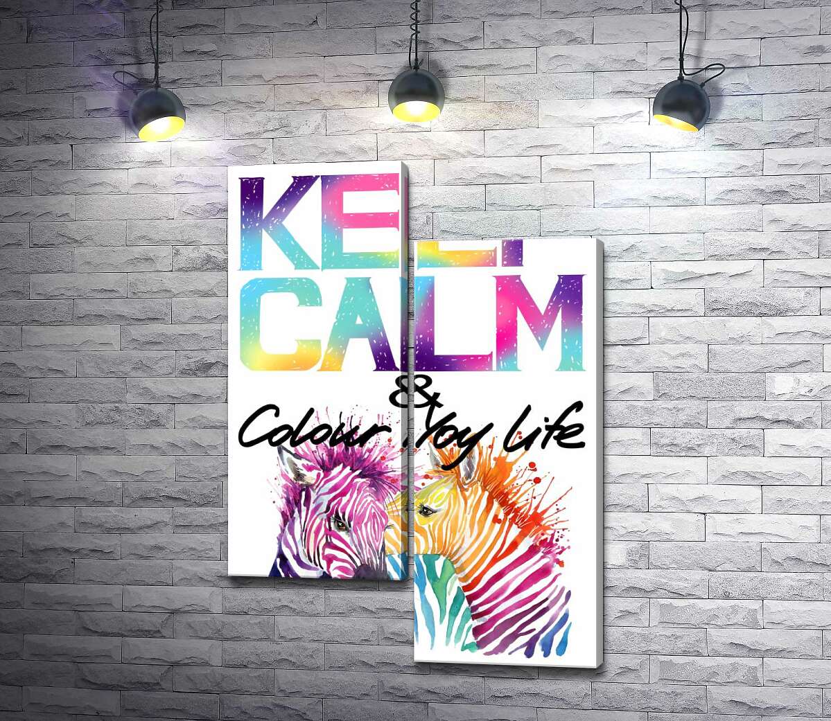 Модульная картина ArtPoster Яркие зебры под надписью "keep calm and colour your life" 100x147 см Модуль №5
Модульная картина ArtPoster Яркие зебры под надписью "keep calm and colour your life" 100x147 см Модуль №5