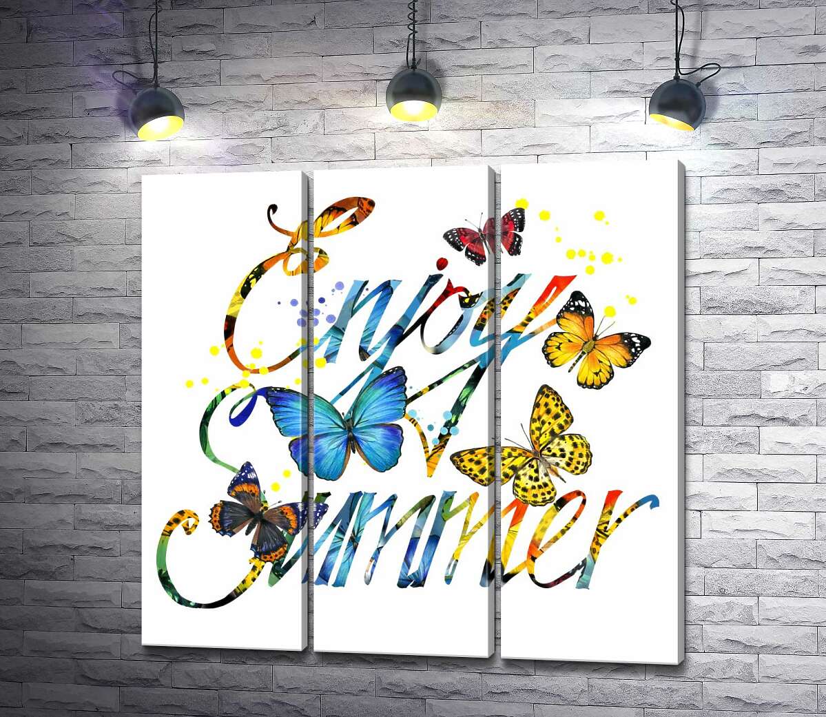 Модульная картина ArtPoster Яркие бабочки летают среди надписи "enjoy summer" 132x130 см Модуль №11
Модульная картина ArtPoster Яркие бабочки летают среди надписи "enjoy summer" 132x130 см Модуль №11