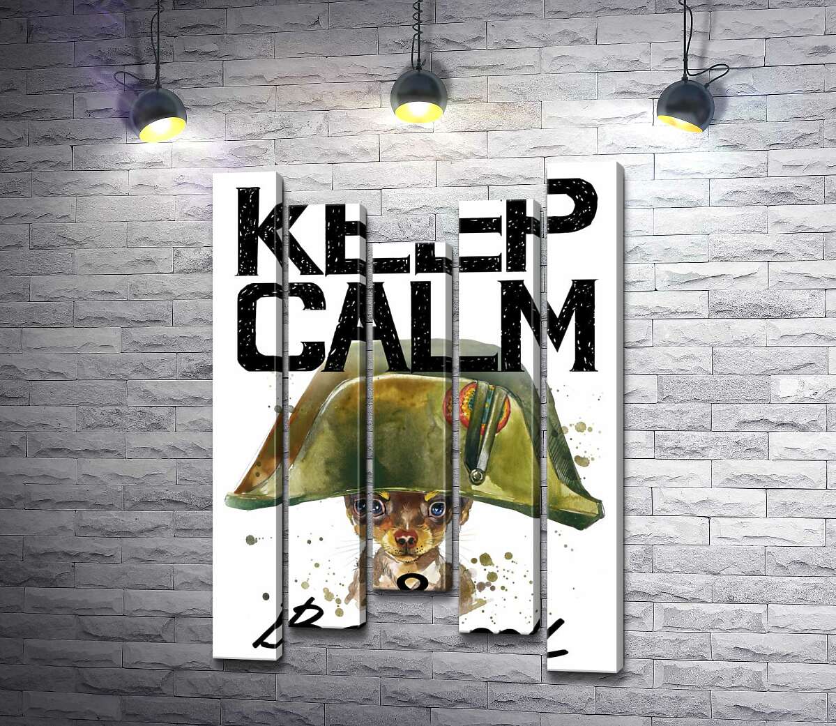 Модульная картина ArtPoster Чихуахуа в шапке Наполеона среди надписи "keep calm and be cool" 100x148 см Модуль №28
Модульная картина ArtPoster Чихуахуа в шапке Наполеона среди надписи "keep calm and be cool" 100x148 см Модуль №28