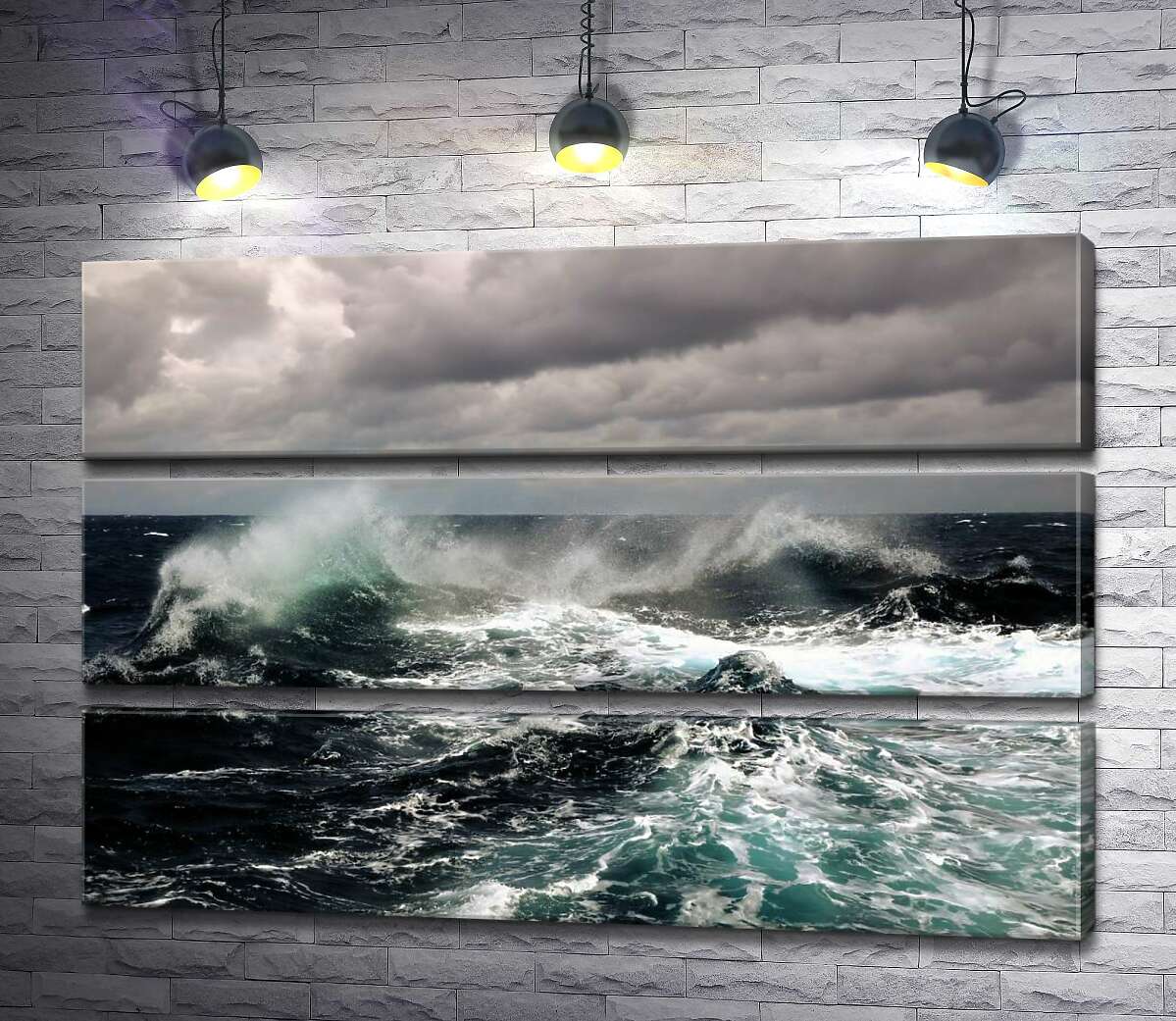 Модульная картина ArtPoster Штормовые волны бушуют в темных водах океана 100x66 см Модуль №13
Модульная картина ArtPoster Штормовые волны бушуют в темных водах океана 100x66 см Модуль №13