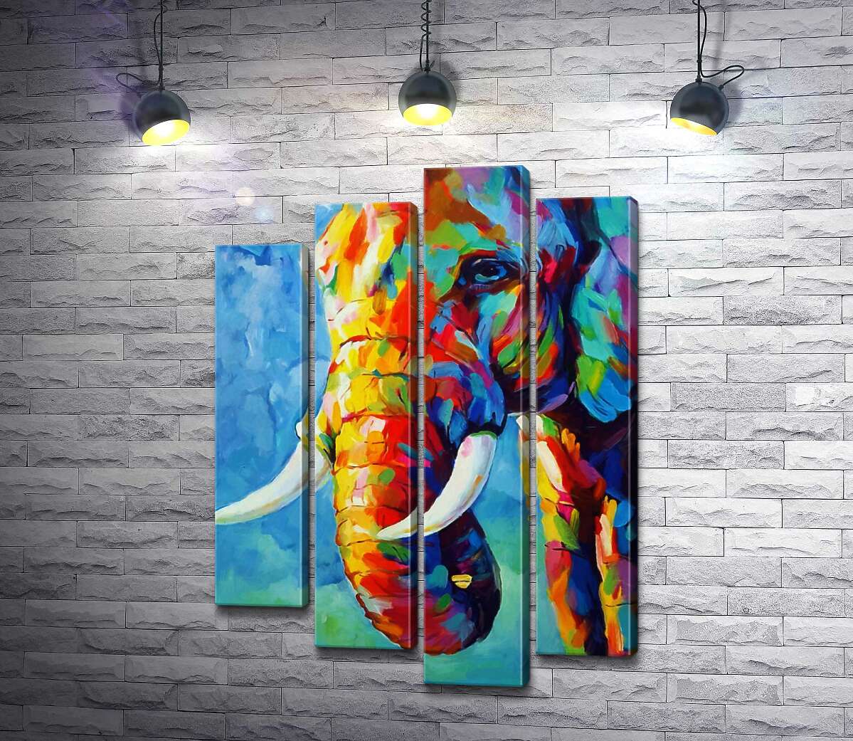 Модульная картина ArtPoster Яркие краски в силуэте слона 100x144 см Модуль №21
Модульная картина ArtPoster Яркие краски в силуэте слона 100x144 см Модуль №21