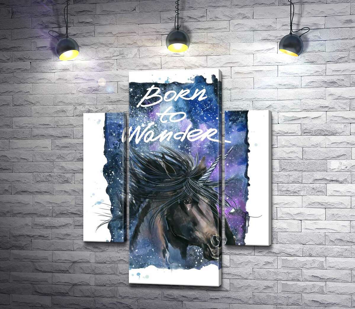 Модульная картина ArtPoster Черный единорог на космическом фоне с надписью "born to wander" 100x129 см Модуль №7
Модульная картина ArtPoster Черный единорог на космическом фоне с надписью "born to wander" 100x129 см Модуль №7